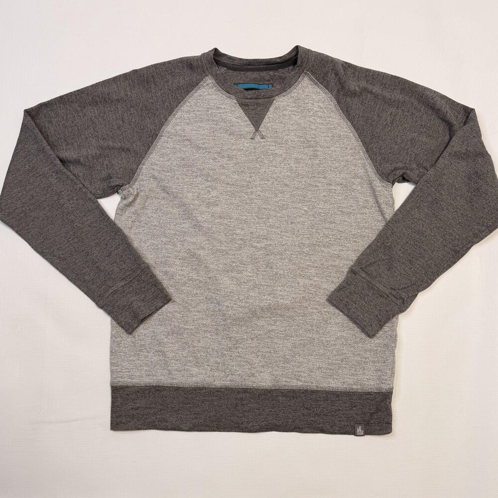 The North Face Sweatshirt Mens Small Gray Heather Raglan Crewneck Knit Pullover